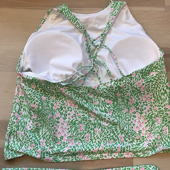 Fabletics flounce matching set skirt/skort bra tank floral 2X pickleball - Picture 12 of 13